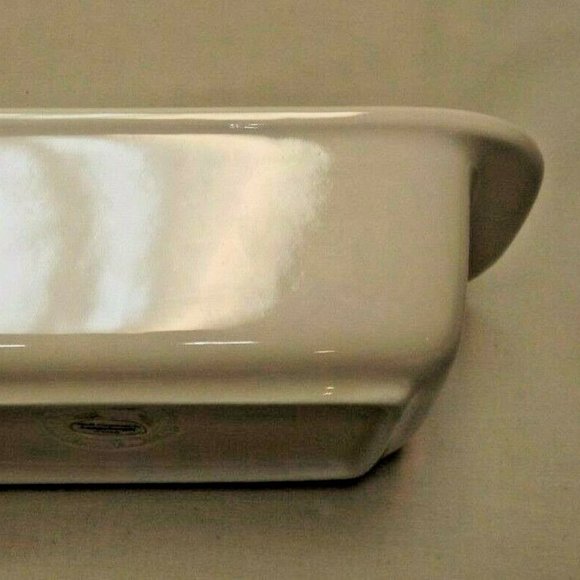 Longaberger Pottery Woven Traditions Heirloom Ivory Small Loaf Dish - Picture 7 of 11